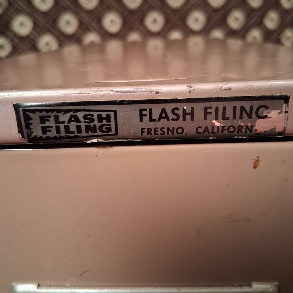 Vintage Flash Filing Inc. Industrial Steel Card Index Drawer – Fresno, CA – 26" - Picture 3 of 8